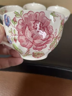 ROSE CHINTZ By JOHNSON BROTHERS TEACUP & LUNCHEON PLATE BONE CHINA ENGLAND • $22.95