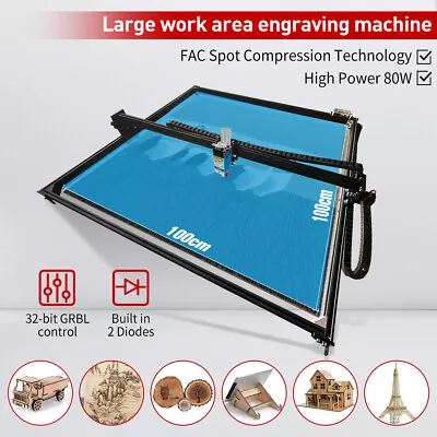 Large Frame CNC Laser Engraver Wood Cutting Marking Machine 100*100cm DIY Kit • $484.37