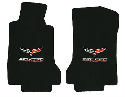 LLOYD Velourtex EBONY Floor Mats 2005 To 2013 Corvette C6 CORVETTE RACING Logos • $160.99