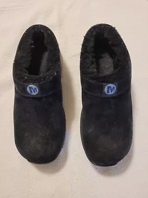 Merrell Women's Shoes Black Fur Lined Primo Chill Slide Shoes Size 5.5 • $15