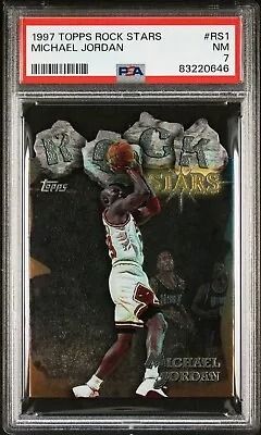 1997 TOPPS ROCK STARS RS1 MICHAEL JORDAN RARE CHROME DIE-CUT  Fresh Slab  HOF!! • $235