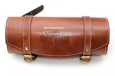 Tan Color Pure Leather Tool Roll Bag Fits For Harley Davidson Motorcycle • $72