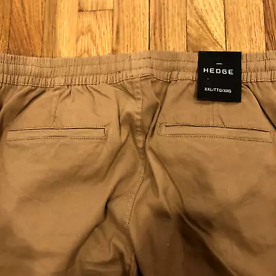 HEDGE Men's XXL Beige Cargo Chino Pants With Drawstring Elastic Waist • $10.99