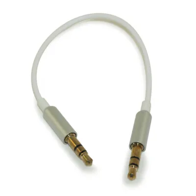 6inch EXTRA SLIM 3.5mm Mini-Stereo TRS Male To Male Gold Plated Cable  Whi • $1.65