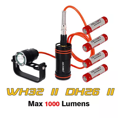 Archon WH32 II DH26 II LED 1000 Lumens Canister Scuba Diving Flashlight Torch • $229.95