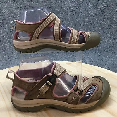 Keen Sandals Womens 7.5 Mystic Hiking Slip On Brown Pink Closed Toe Comfort Flat • $32.99