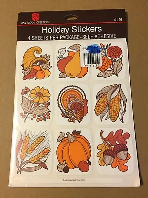 Vintage Thanksgiving Holiday Stickers 4 Sheets American Greetings Nos Sealed! • $4.91