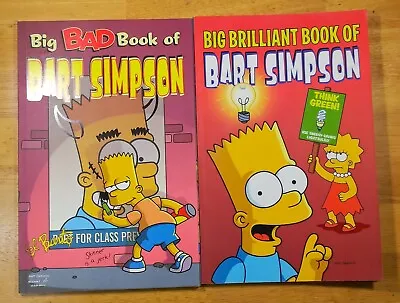 LOT - Big Bad Book & Big Brillant Of Bart Simpson Comic Books • £16.08