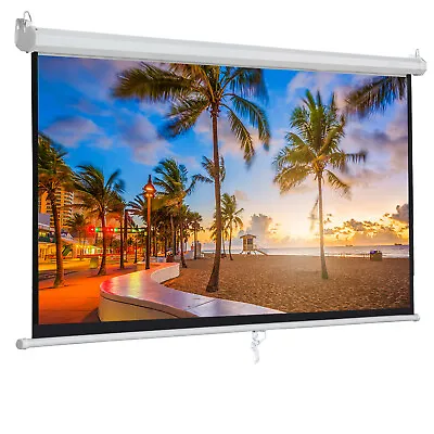  Manual Pull Down Projector Projection Screen Home Theater Movie 100 Inch 16:9 • $41.59