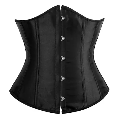 Size 6-24 Corset Steel Boned Corset Womens Underbust Waist Trainer Stain Corsets • £12.79