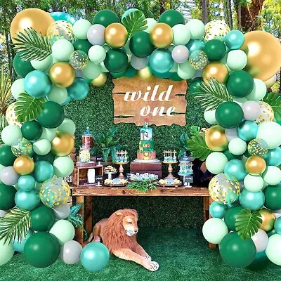 334PCS Safari Jungle Theme Balloons Garland Arch Kit Baby Shower Party Decor UK • £7.99