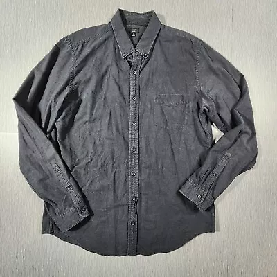 J. Crew Oxford Button Down Shirt Woven 100% Cotton Gray Mens XLT • $19.99