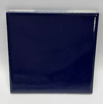 Dark Cobalt Blue Ceramic Tile 4 1/4 Vintage FT Mid Century Modern 4x4 DARK Blue • $9.95