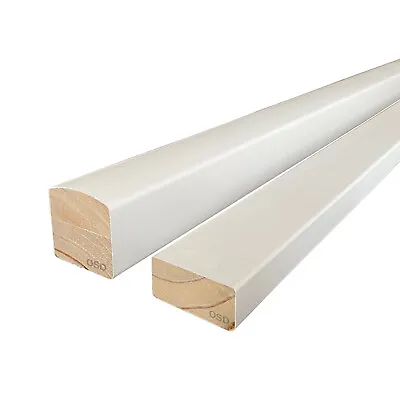£47.24 • Buy White Primed Vision Handrail & Baserail Set For Glass Panel Un-Grooved