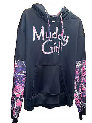 MoonShine Camouflage Hooded Sweatshirt Womens L Muddy Girl Pink/Black • $22.99