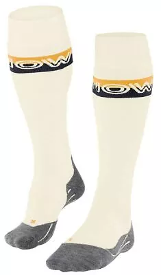 Falke Mens SK2 Intermediate Skiing Knee High Socks - Off White • £34.95