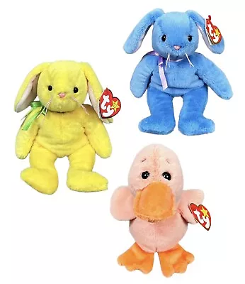 Ty Beanie Baby Set MARSH & WILLOW Bunny & QUACKER JAX Duck 30th Anniversary 2024 • $42.90