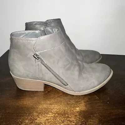 Arizona Jean Co Cadman Gray Memory Foam Zipper Ankle Boots Size Women 10 • $10.99