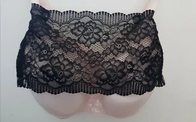 Black Modesty Panel Quality Stretch Lace Fabric. Small Medium Large • £5.99