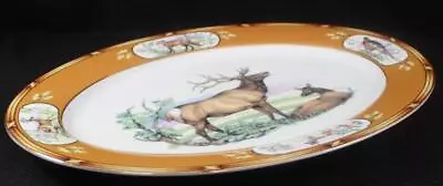 Julie Wear Designs American Wildlife 14 Inch Oval Platter Elk Design • $182.88