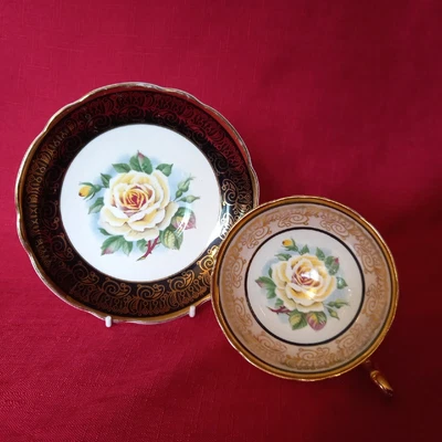 £18 • Buy Vintage Regency Bone China, Yellow Cabbage Rose Design Cabinet Tea Cup & Saucer