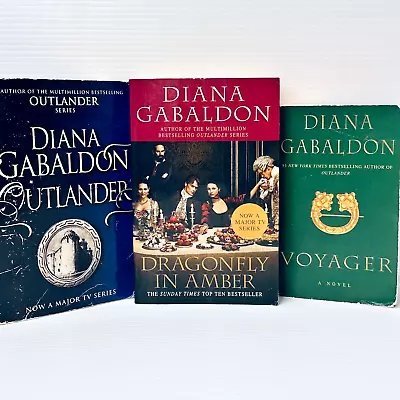 Diana Gabaldon Outlander Books 1  2 & 3: Outlander Dragonfly In Amber & Voyager • $28.70