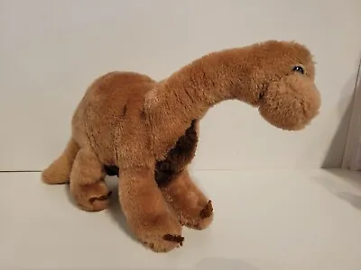 Vintage 1980 Dakin Brown Brontosaurus Dinosaur Plush Stuffed Animal Toy • $14.44