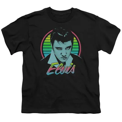 Elvis Presley Neon King Kids Youth T Shirt Licensed The King Music Tee Black • $17.49