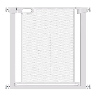 PawHut Pressure Fit Safety Gate For Stairs W/ Auto Close 75-82 Cm - White • £36.99