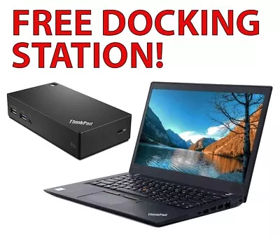 Lenovo T470s Fast Laptop -Intel Core I5 (6th Gen) 8GB RAM 256GB NVMe + FREE DOCK • £189.99