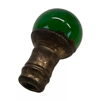 Vintage Green Glass Lamp Finial 1950s. Good Condition. • $19.99