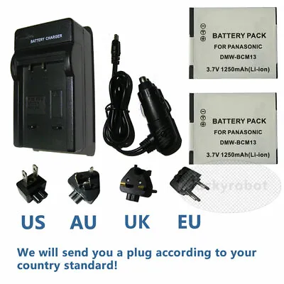 2X DMW-BCM13E Battery + Charger For Panasonic DMC-ZS30GK TZ60 TZ40 TZ41 TS5 ZS27 • £19.19