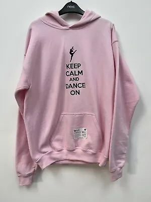 * BRAND NEW * GIRLS BABY PINK HOODIE AGE 11-13 Yrs Keep Calm And Dance On Ballet • £10