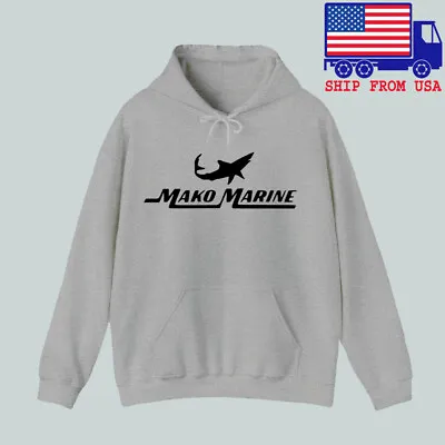 Mako Marine Boat Logo Grey Men's Hoodie Sweatshirt Size S To 3XL • $37.99