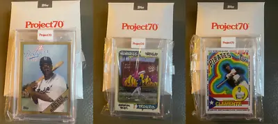 Topps Project70 Baseball 3 Card Bundle (Jackie Robinson Yelich Clemente) #16-18 • £100