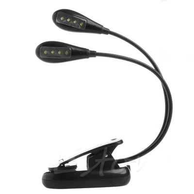$6.99 • Buy Clip-on Adjustable Dual Arm 8 LED Piano Music Stand Book Light Reading Lamp