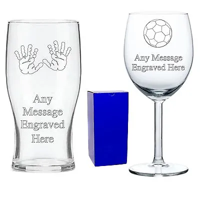 Personalised Engraved Pint Wine Glass 30th 50th Dad Grandad Birthday Gifts  • £12.99