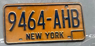 Vintage New York License Plate Tag NY Orange Undated NY • $0.99