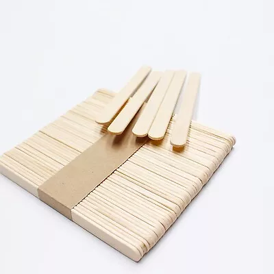 100 Pcs Lollipop Lolly Wooden Sticks Natural Craft Model Making Ice Lollies • £3.95