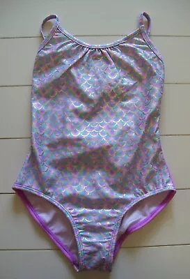 Girls Bleu Ice 1 Pc Fully Lined Lilac Gold Blue Mermaid Swimsuit Sz XS M L Or XL • $10.19