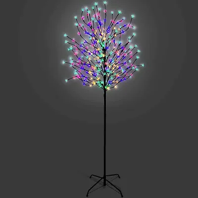 £49.99 • Buy 5/6/7 FT Cherry Blossom Tree Pre-Lit Outdoor Christmas LED Lights - Multi Colour