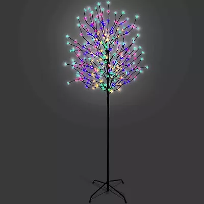 £49.99 • Buy 5/6/7 FT Cherry Blossom Tree Pre-Lit Outdoor Christmas LED Lights - Multi Colour
