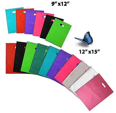 9  X12  & 12  X15  Colored PLASTIC MERCHANDISE Store Bags Retail Product Bags • $12.95
