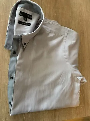 New Next SP Shirt Mens Pinstripe Slim Fit  • £5.99