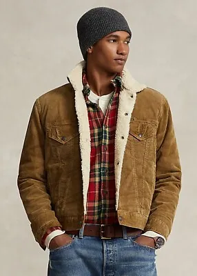 $248 • Buy NWT Polo Ralph Lauren Fleece Lined Corduroy Trucker Jacket Size MEDIUM