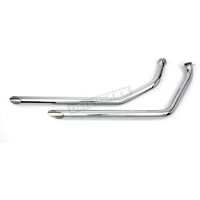 V-Twin Manufacturing Chrome Slash-Cut Exhaust Drag Pipe Set - 5501 • $170.14