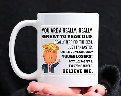 Funny 70th Birthday Trump Mug Gift Gift For Women 70th Birthday Mug Gifts For • £16.95