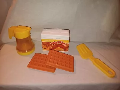 Vintage (1987) Fisher Price Play Food - Waffles Spatula Pouring Syrup • $25