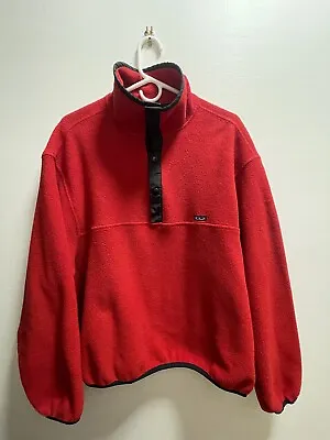 Vintage Woolrich Snap Button Fleece Red Pullover Synchilla Men’s Size L LARGE • $18.98