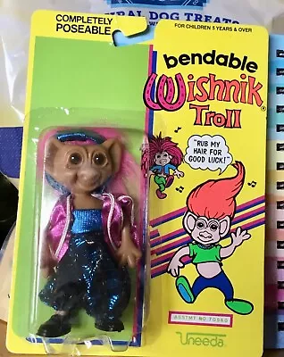 Vintage Bendable Wishnik 4inch Quick-Nik With Pink  hair New In Pkg.MC HAMMER! • $8.99